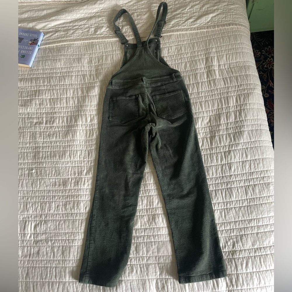 Rhythm Dark Green Denim Overalls with Adjustable Straps - Picture 2 of 3